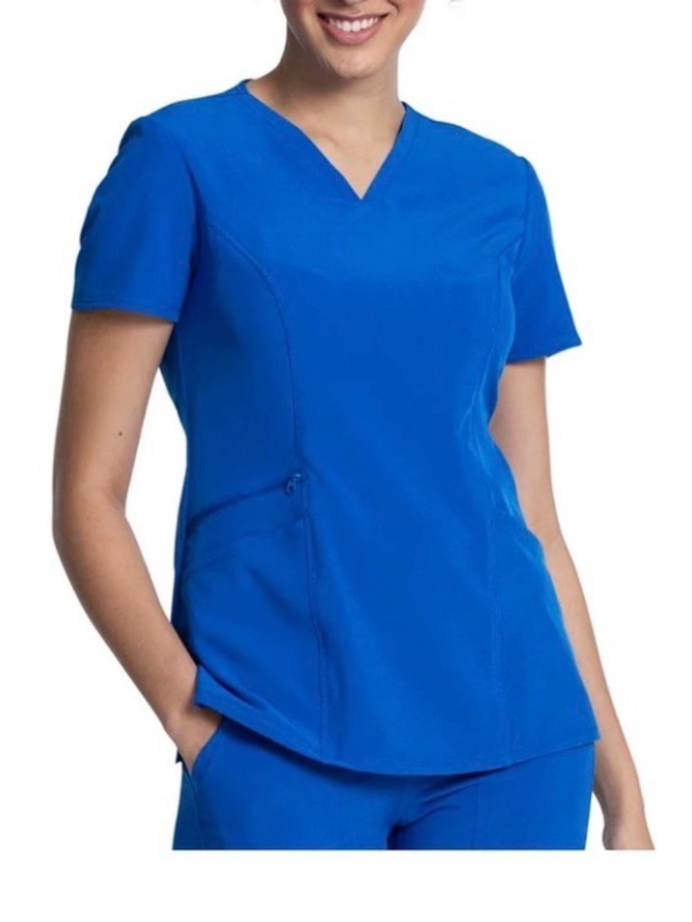 Cherokee Allura Ladies V-Neck Medical Scrub Top CKA684 Royal Blue